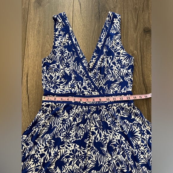 BODEN Lorna Jersey Dress Blue and White Pattern Size 6R - Picture 12 of 13